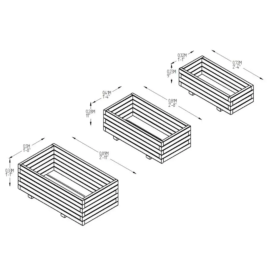 Durham Rectangular Planter - Set of 3 - image 3