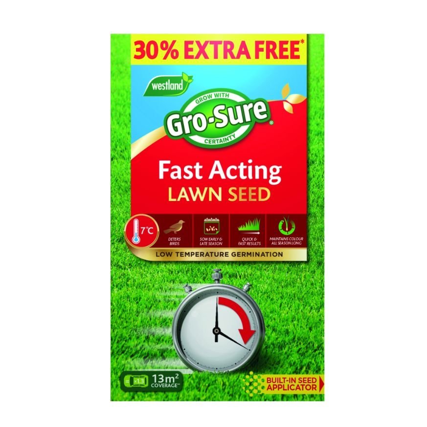 Gro-Sure Fast Acting Lawn Seed 10M2 + 30% Extra Free