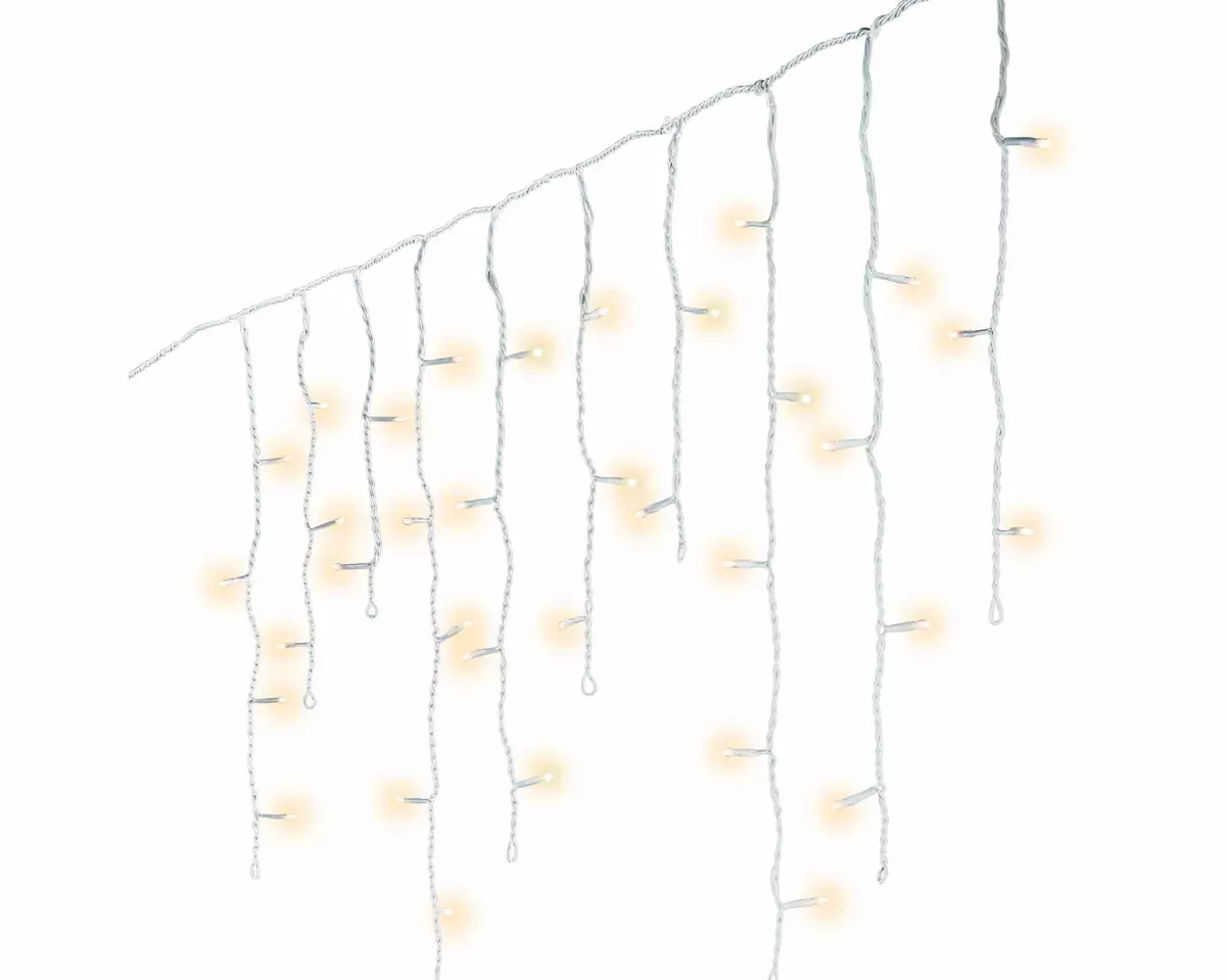 LED Snowfall Icicle Lights - Warm White - 480 - image 2