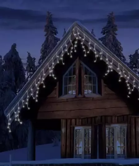 LED Snowfall Icicle Lights - Cool White - 480 - image 1