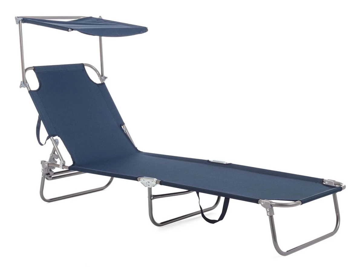 Oristano Blue Sunlounger with Sunshade