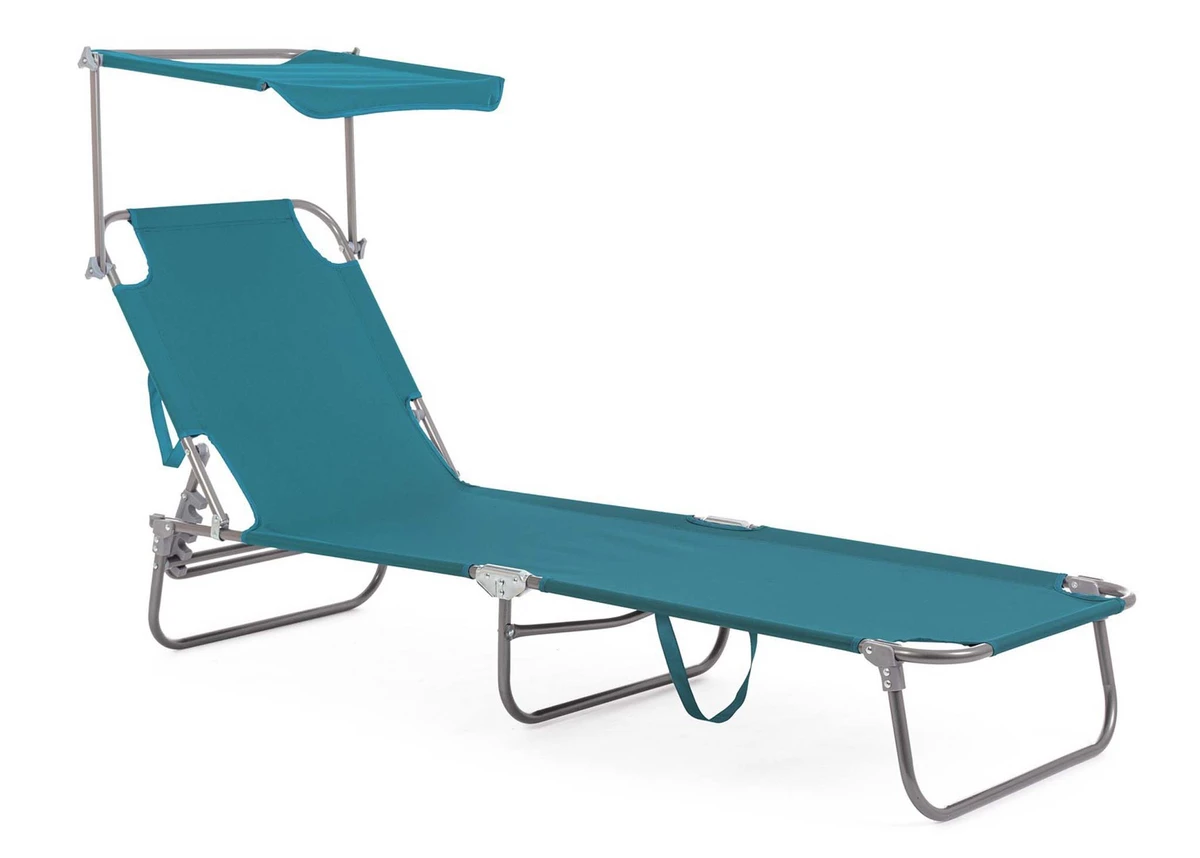 Oristano Turquoise Sunlounger with Sunshade