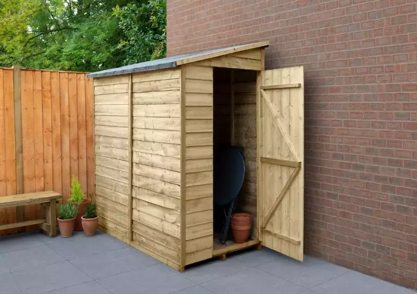 Overlap Pressure Treated 6x3 Pent Shed - No Window - image 1