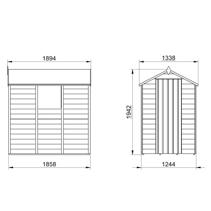 Overlap Pressure Treated 6x4 Apex Shed - image 4