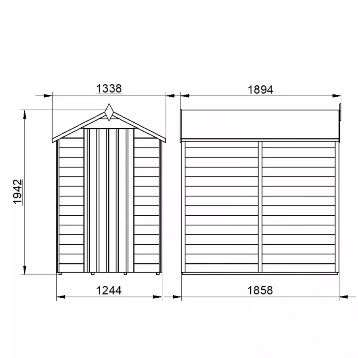 Overlap Pressure Treated 6x4 Apex Shed - No Window - image 4