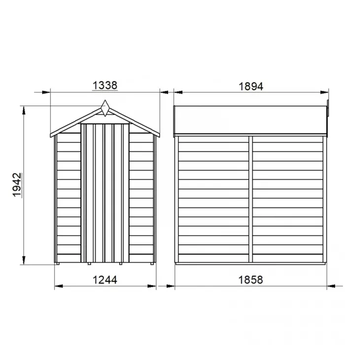 Overlap Pressure Treated 6x4 Apex Shed - No Window - image 4