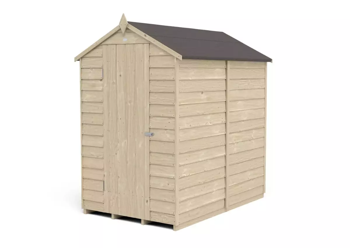 Overlap Pressure Treated 6x4 Apex Shed - No Window - image 2