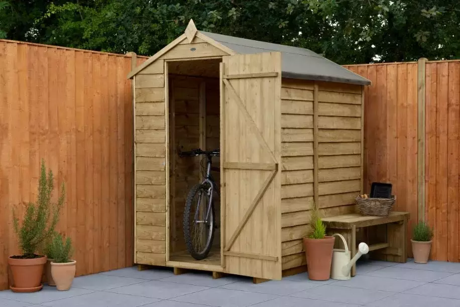 Overlap Pressure Treated 6x4 Apex Shed - No Window - image 1