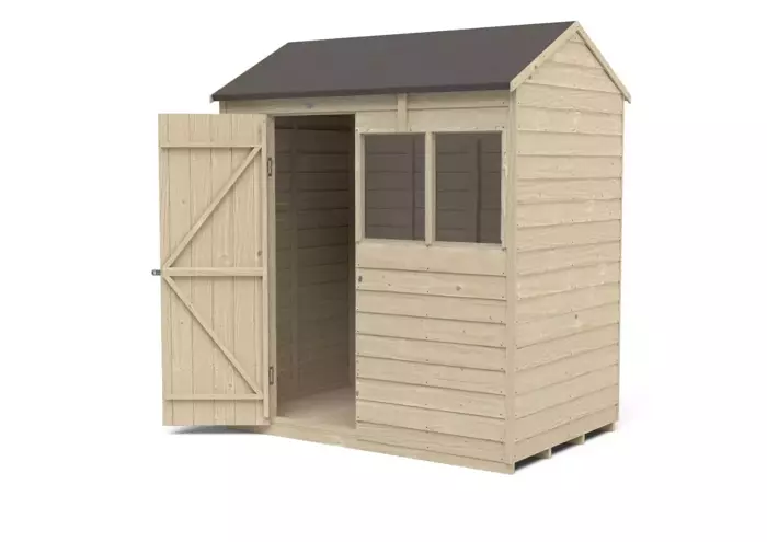 Overlap Pressure Treated 6x4 Reverse Apex Shed - image 2