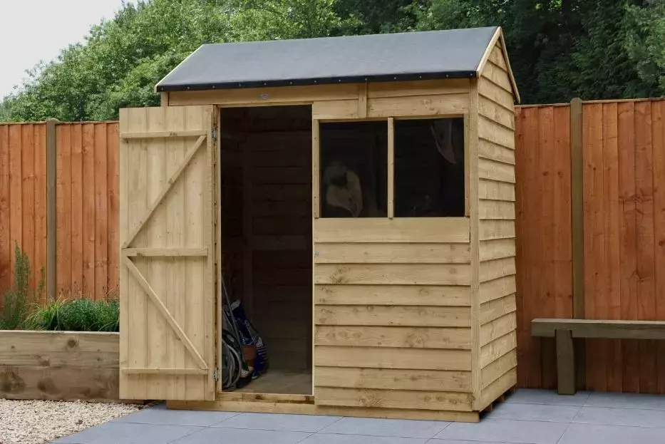 Overlap Pressure Treated 6x4 Reverse Apex Shed - image 1