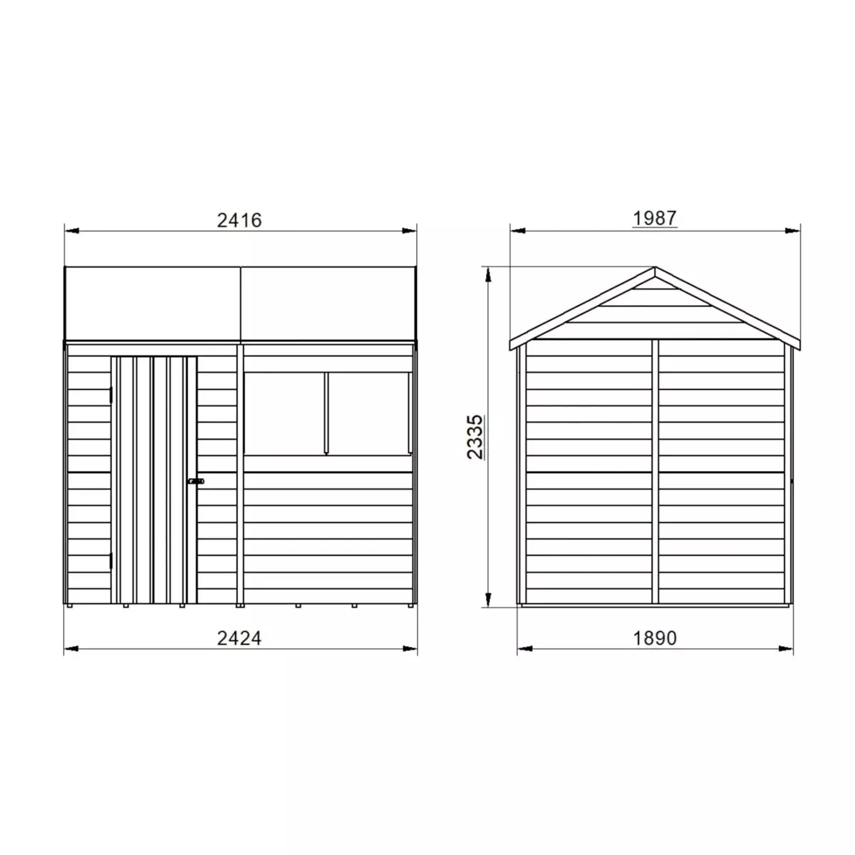 Overlap Pressure Treated 8x6 Reverse Apex Shed - image 4