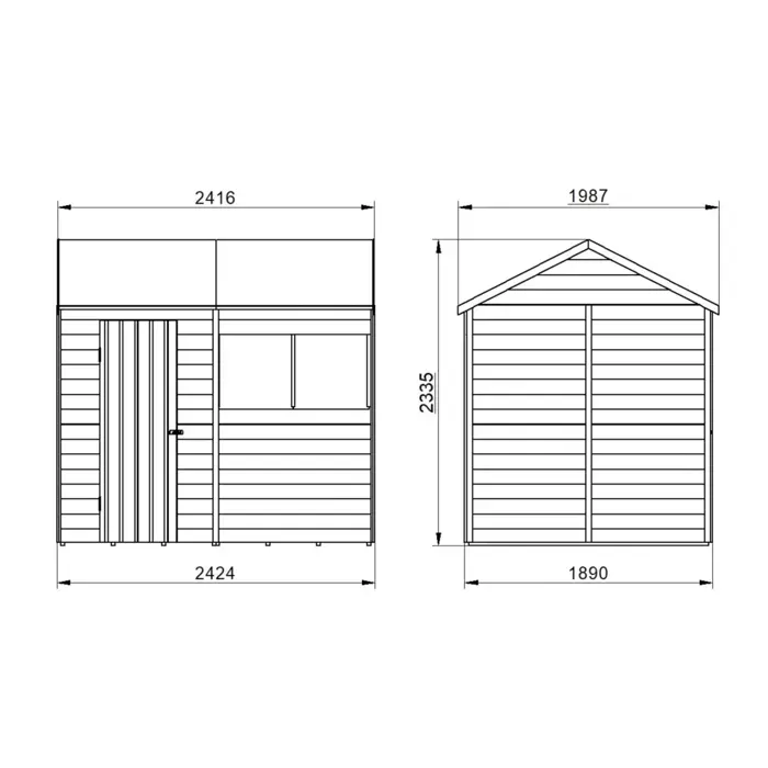 Overlap Pressure Treated 8x6 Reverse Apex Shed - image 4