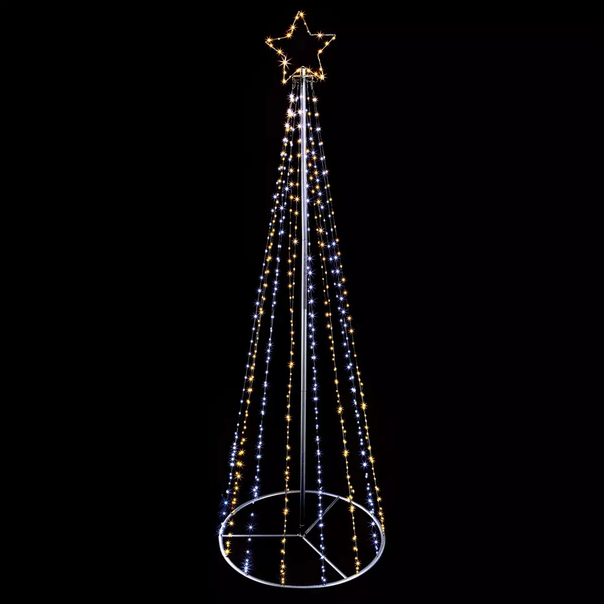 LED Pinwire Pyramid Tree - XLarge - Warm/Cool White - 2.5m