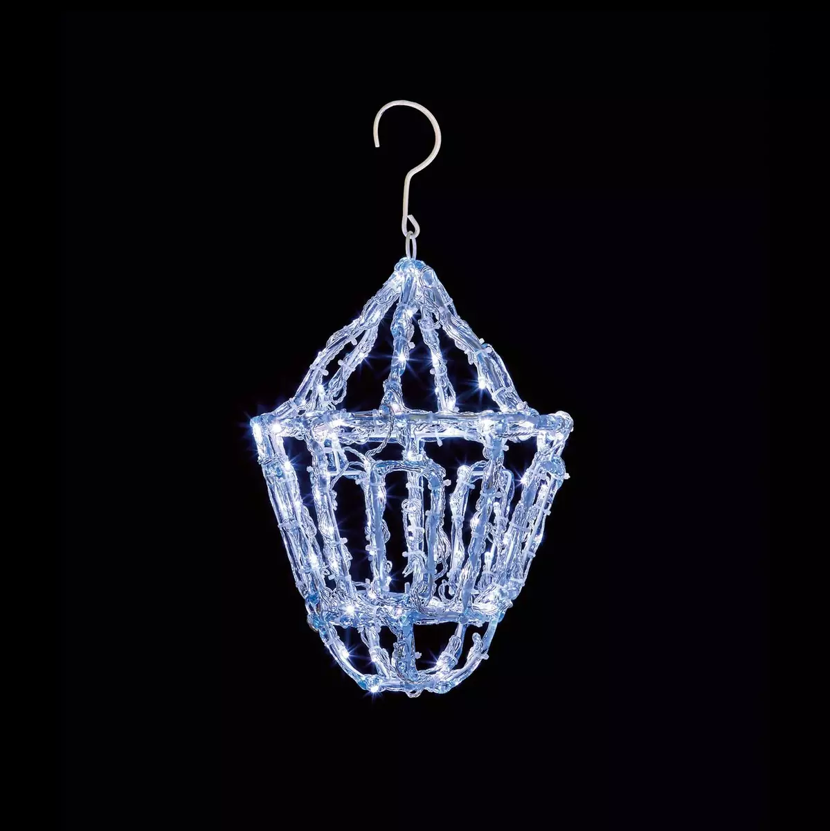 Soft Acrylic LED Hanging Lantern - Cool White - 39cm - image 1