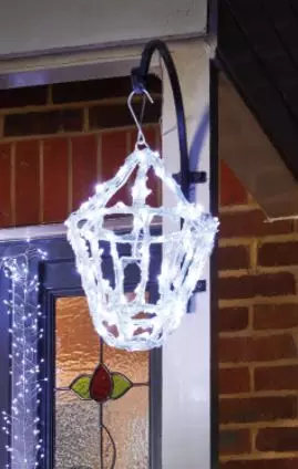 Soft Acrylic LED Hanging Lantern - Cool White - 39cm - image 2