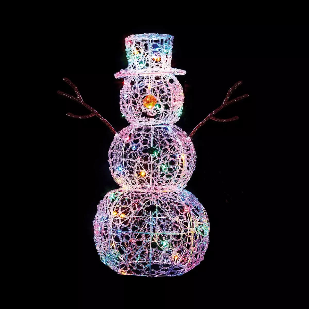 Soft Acrylic LED Snowman - Colour Changing - 90cm