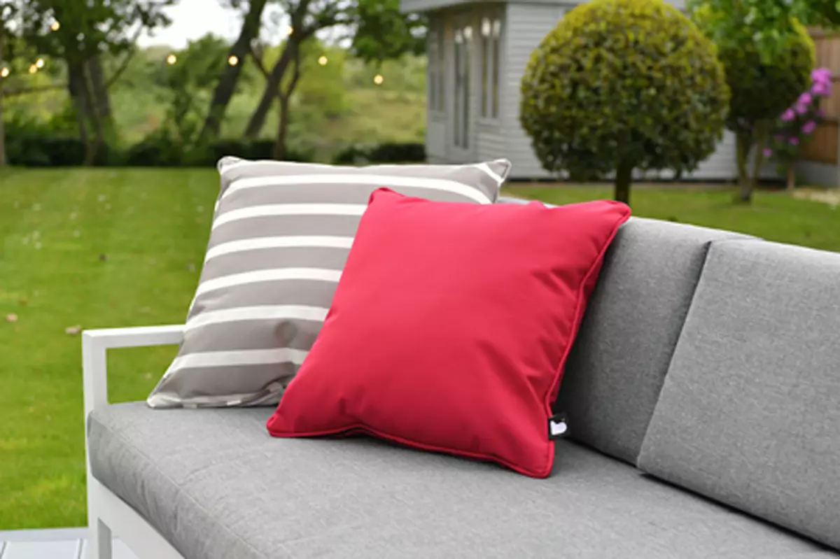 Splash-proof Cushion - Awning Stripe Silver Grey - image 2