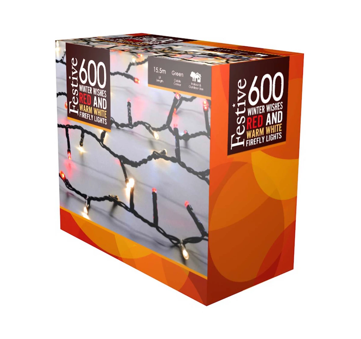Winter Wishes Firefly Lights - Red/Warm White - 600 - image 1